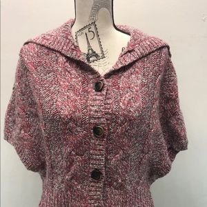 American Eagle Bolero Turtle Neck Sleeveless Multi Colour Buttons XS Knit Women